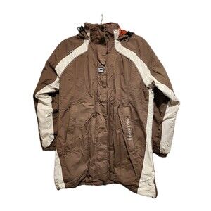Helly Hansen Hooded Ski Jacket Brown & White Womens Medium